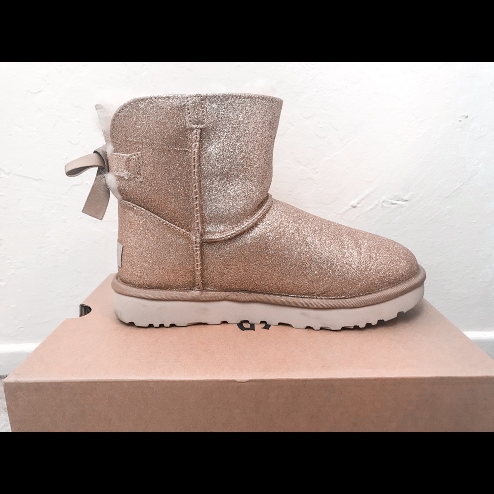 ugg mini bailey bow sparkle genuine shearling